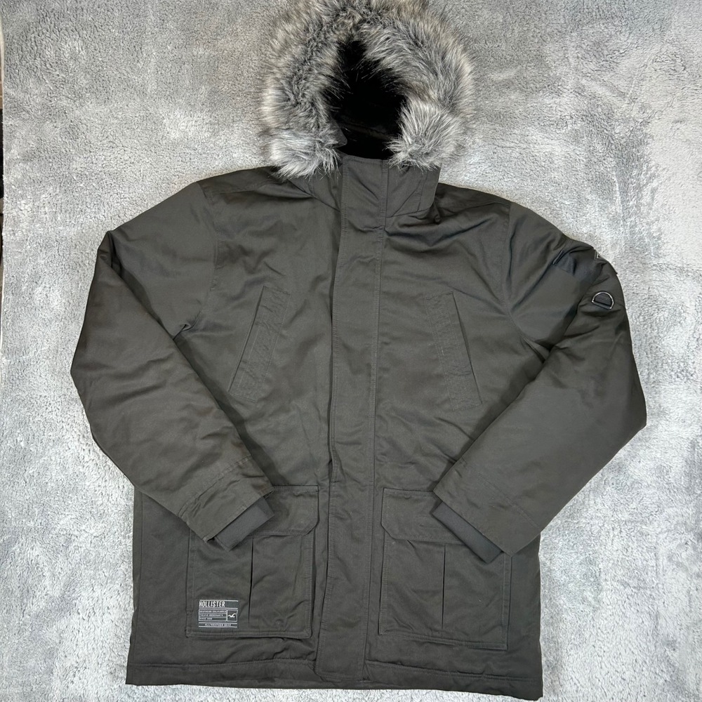 Hollister All-Weather Collection Faux Fur Lined Parka Jacket Black XXL - Picture 2 of 10